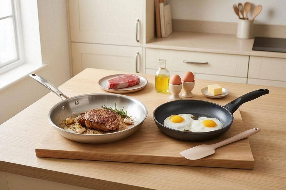 Poêle en inox ou antiadhésive : laquelle choisir au quotidien ?