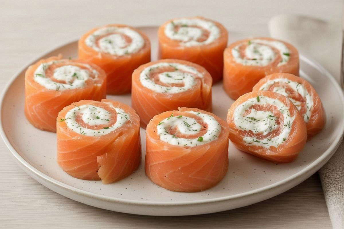Roulés saumon-fromage frais à l’aneth