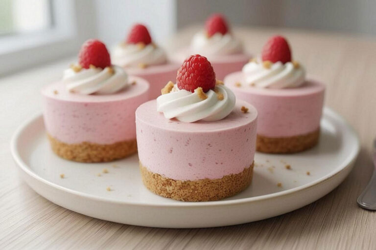 Mini cheesecakes à la framboise (sans cuisson)