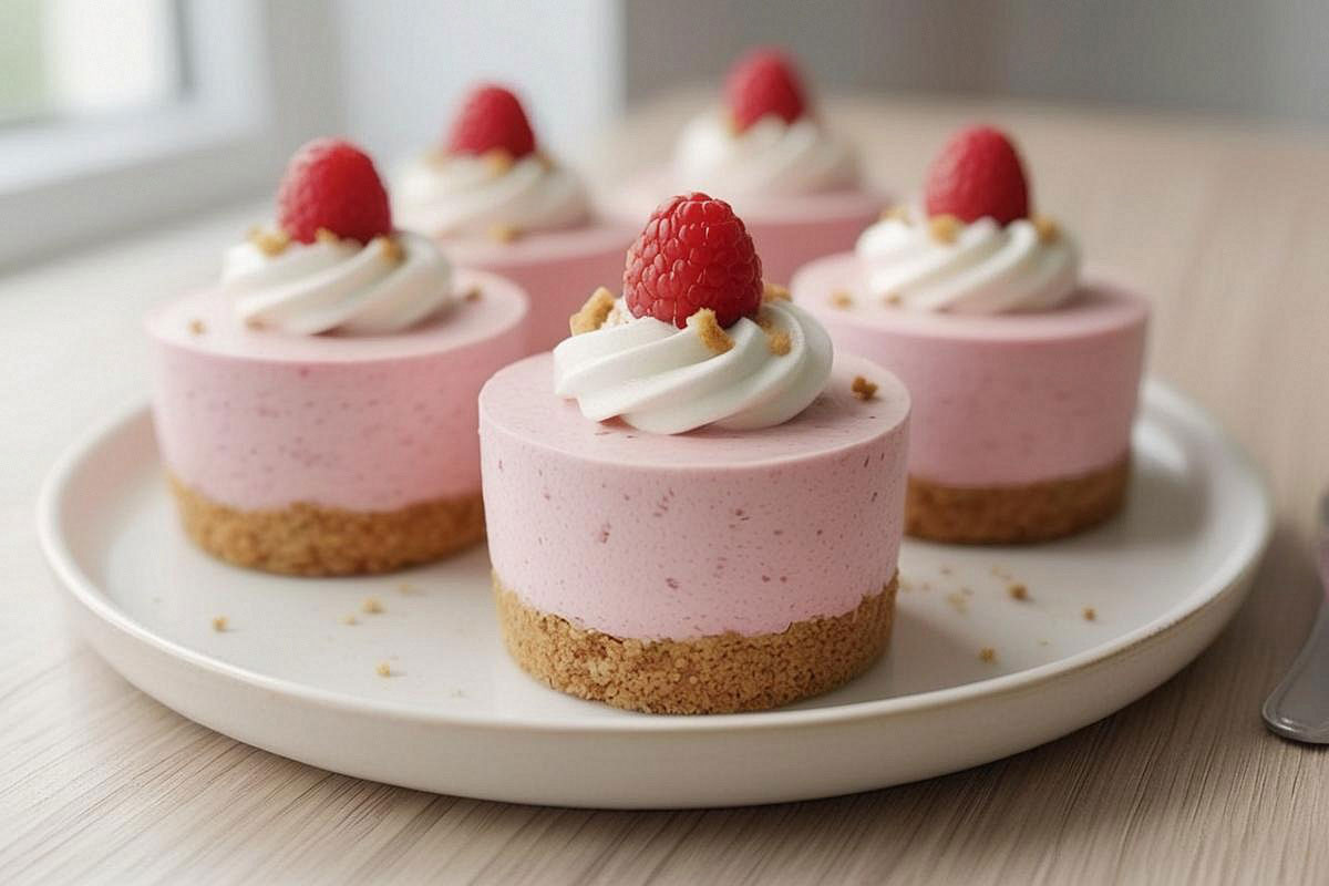 Mini cheesecakes à la framboise (sans cuisson)
