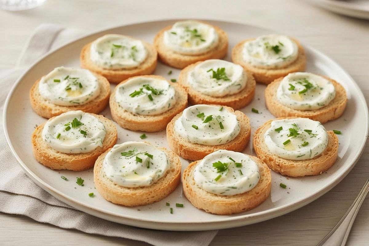 Mini-toastinades fromage ail–fines herbes