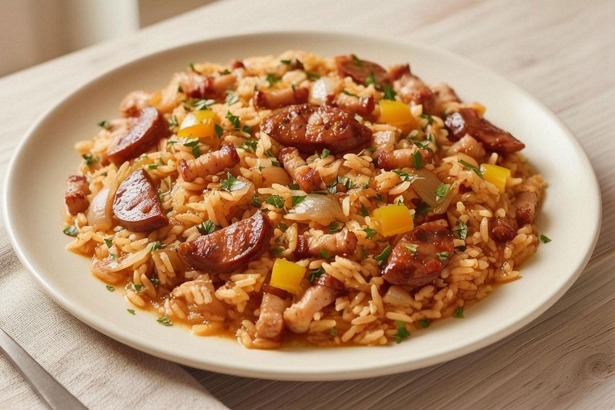 Riz au chorizo et lardons
